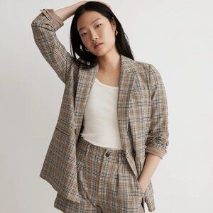 Caldwell Double-Breasted Blazer in Prejean Plaid NWOT
